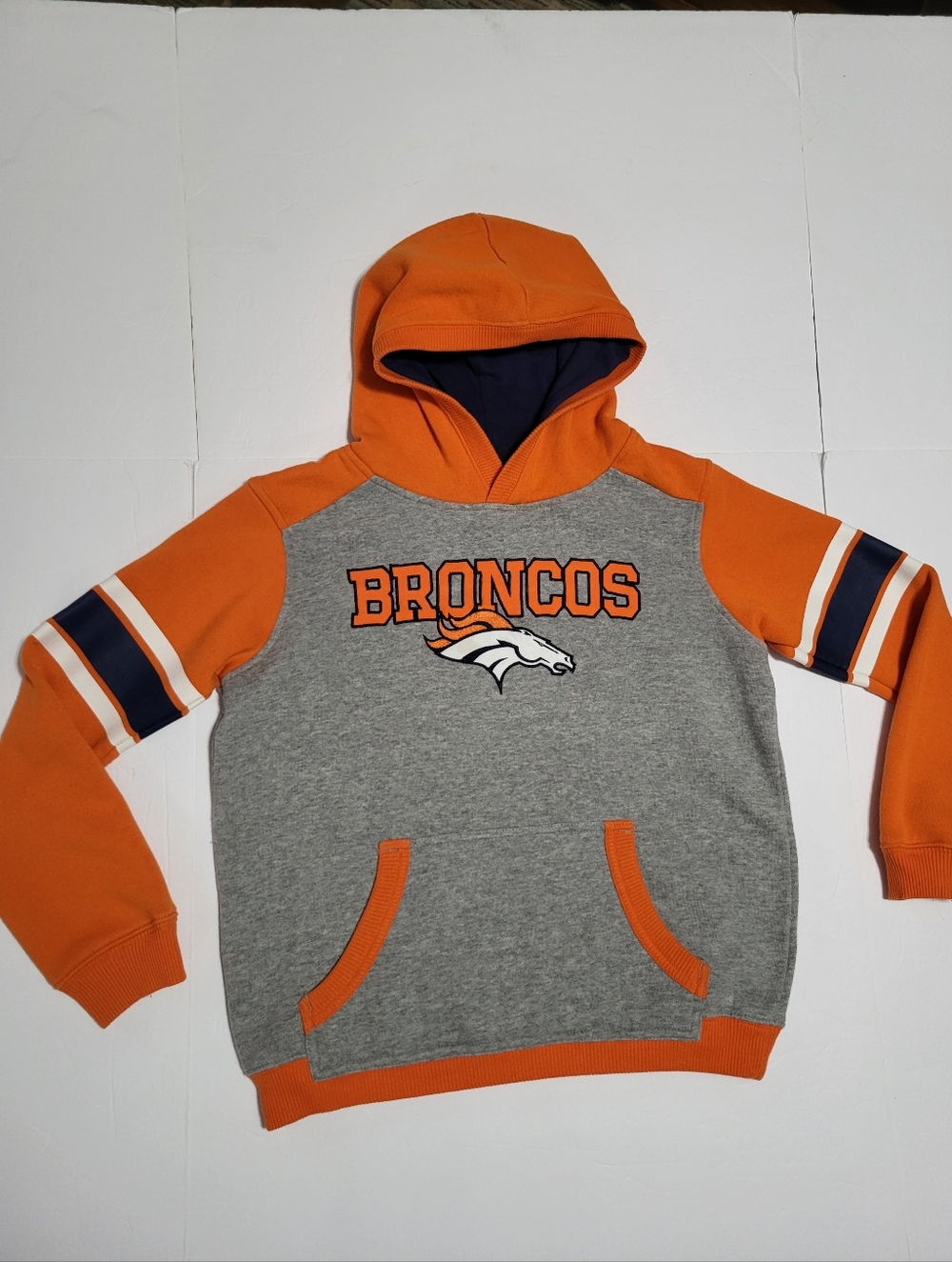 (#AA) Denver Broncos Kids Orange & Gray Hooded Sweatshirt